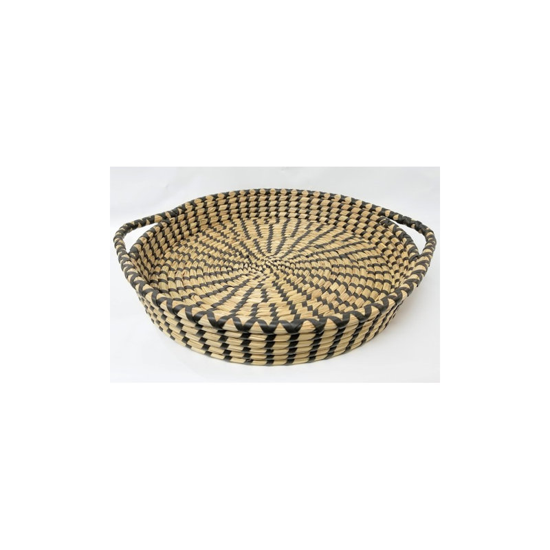 Breakwater Bay Fournier Round Seagrass Straw Serving Tray & Reviews